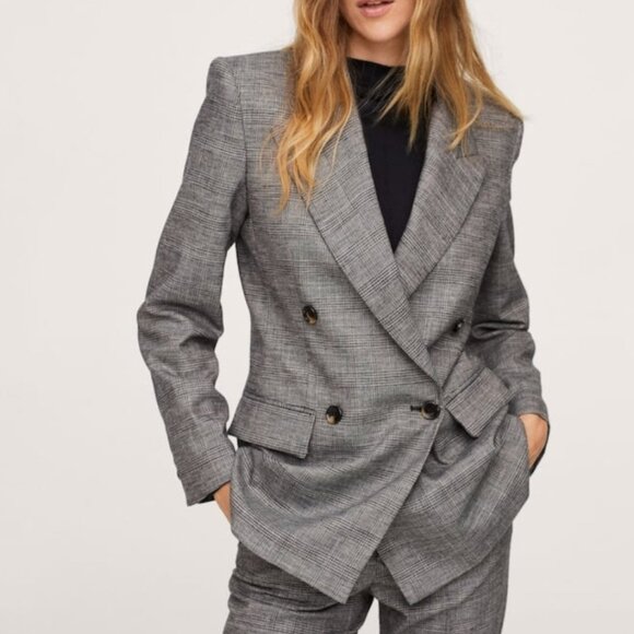 Mango Jackets & Blazers - Mango Women Check wool suit blazer Size US S NWT $ 229